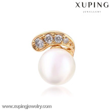 Xuping Förderung dubai Mode China Wholesale Jewellery 18K Gold überzogener Perle Schmuck-Bolzenohrring